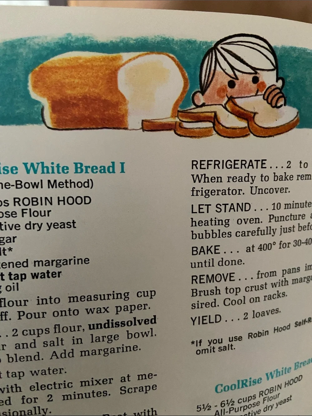 Vintage 70s 1970s RETRO illustrations illustrated Robin Hood ad Baking cookbook